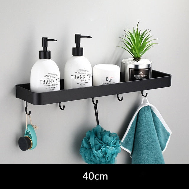 Wandplank aluminium 30 cm zwart badkamer keuken opbergplank zwevend smal rek muur plank modern minimalistisch | Sansoti