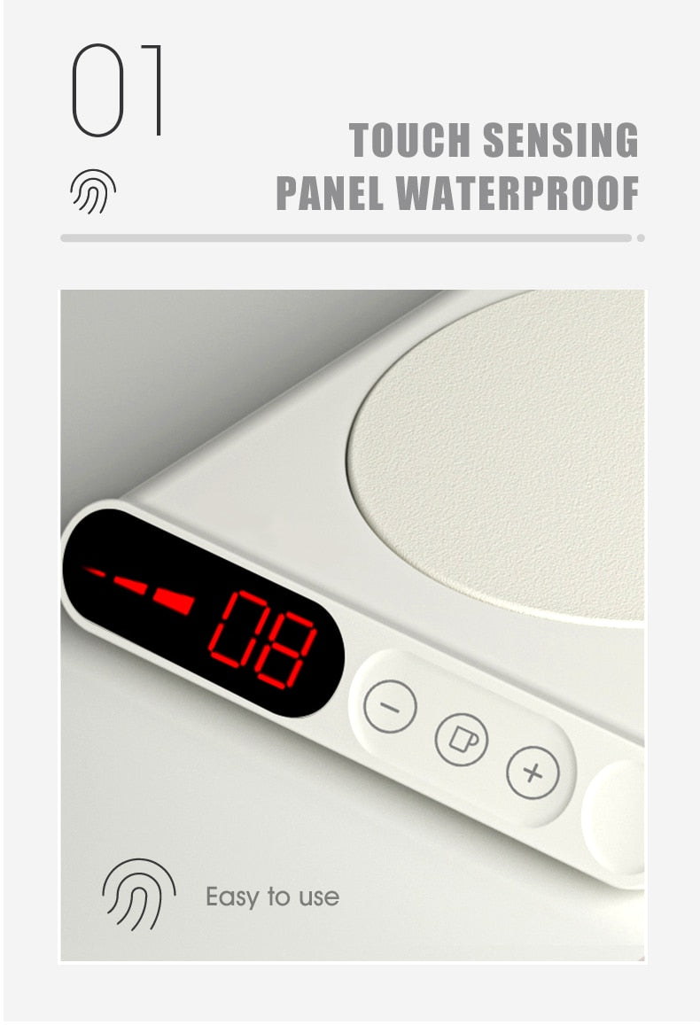 USB Cup Warmer with Timer, Digital Display and Temperature Control for Coffee and Tea, Desk Mat | Sansoti