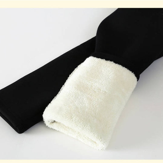 Damskie legginsy termiczne z polarem, z wysokim stanem, zimowe, ciepłe, wygodne, casualowe, sportowe, elastyczne, rozciągliwe | Sansoti