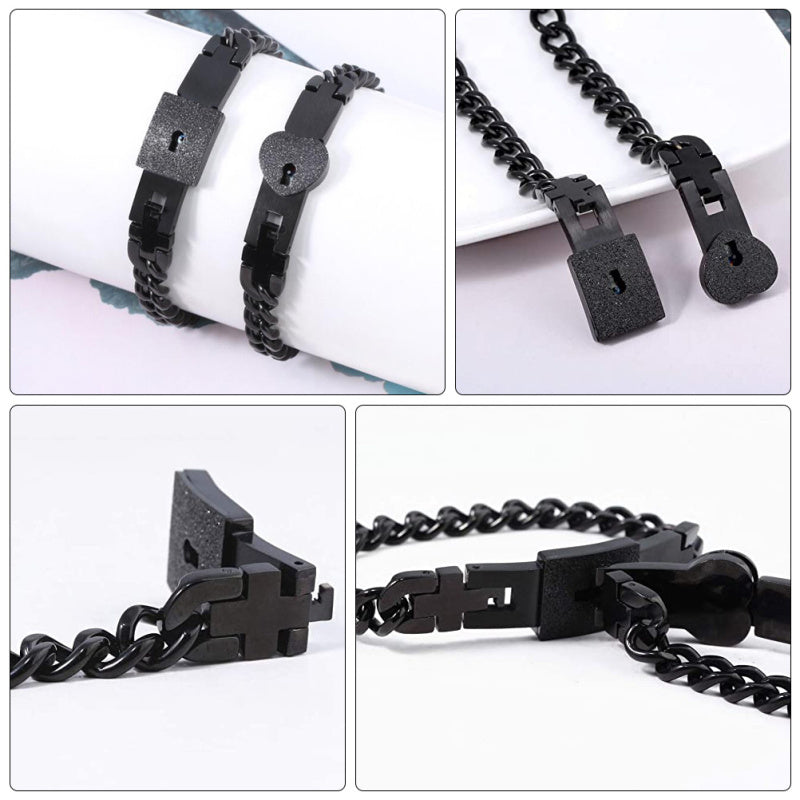 Luxe Partnersieraden Set met Hart Slot en Sleutel – Matching Armbanden voor Koppels | Sansoti