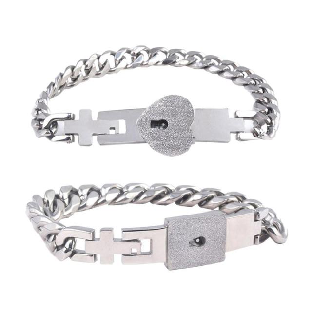 Luxe Partnersieraden Set met Hart Slot en Sleutel – Matching Armbanden voor Koppels | Sansoti