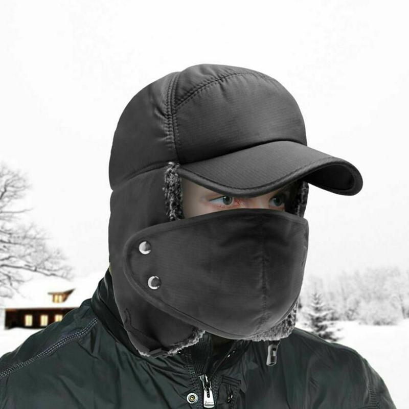 Unisex-Wintermütze mit Gesichtsschutz, Ohrenklappen, wasserdicht, winddicht, Ski, Snowboard, Outdoor, Winter | Sansoti