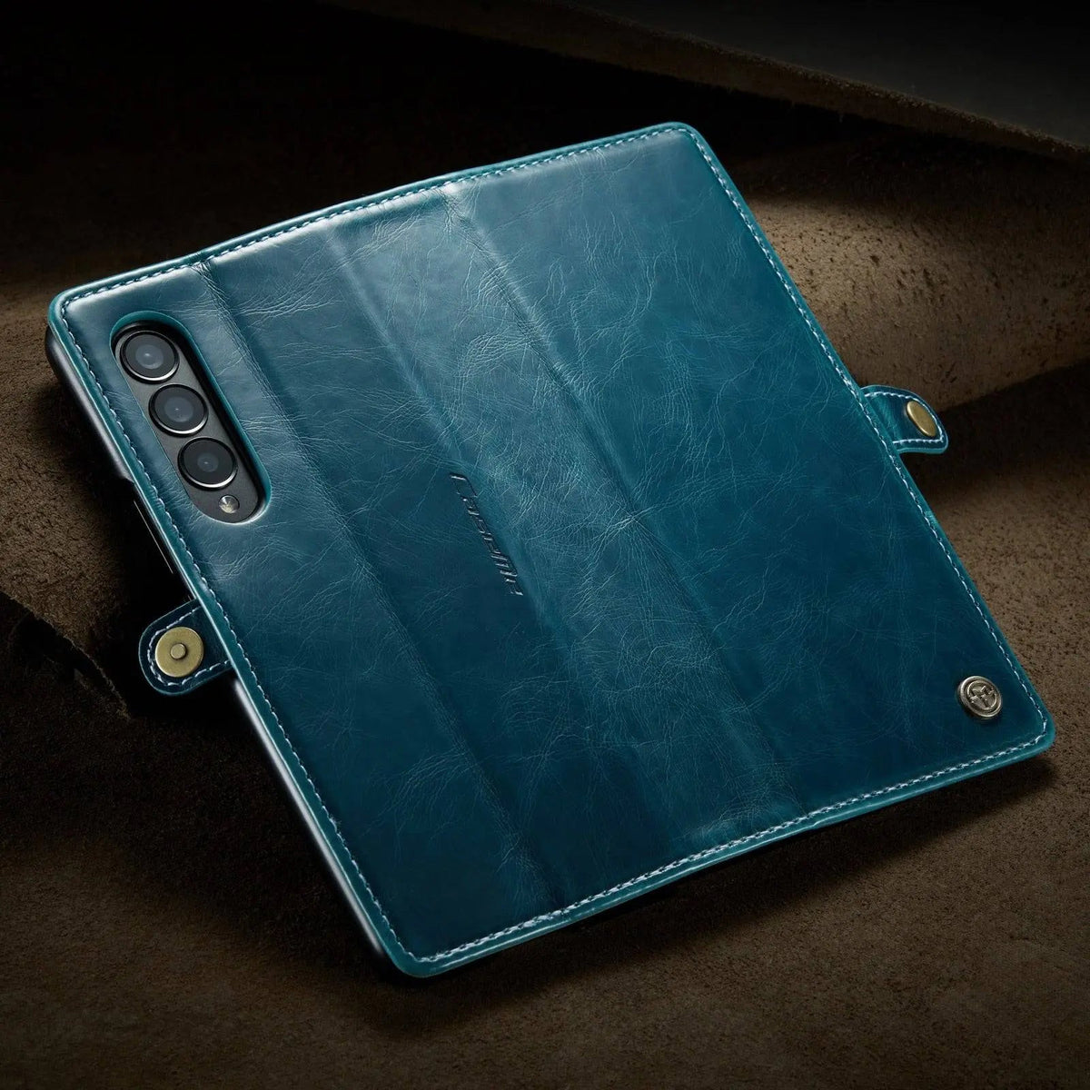 Leather Phone Case with Wallet Card Holder for Foldable Smartphone Black Blue Red Brown Protection | Sansoti