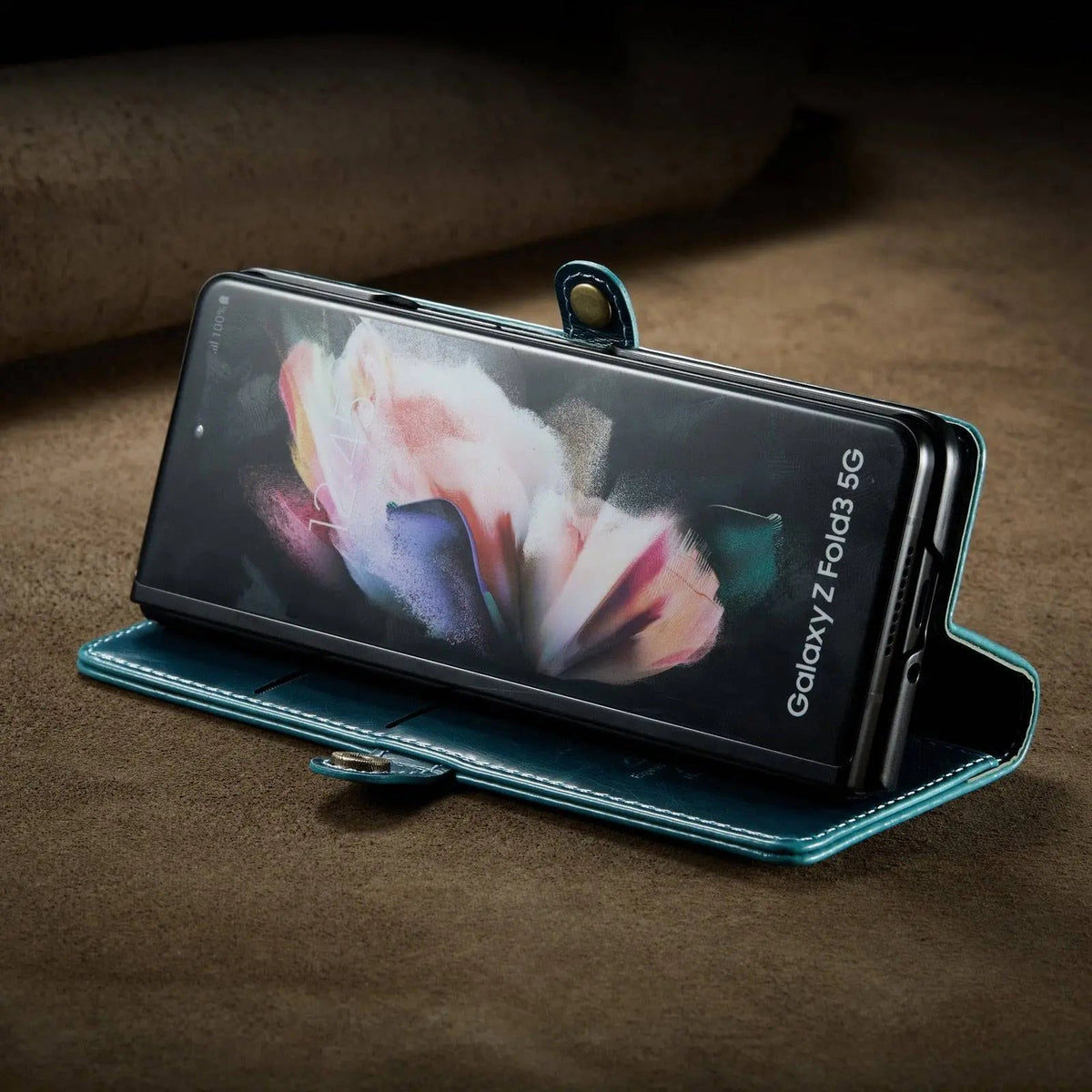 Leather Phone Case with Wallet Card Holder for Foldable Smartphone Black Blue Red Brown Protection | Sansoti