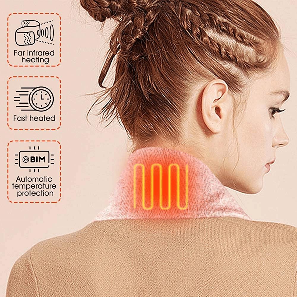 USB Heated Scarf with 3 Temperature Settings, Soft Fleece Winter Scarf, Unisex for Walking and Outdoor Winter Activities | Sansoti