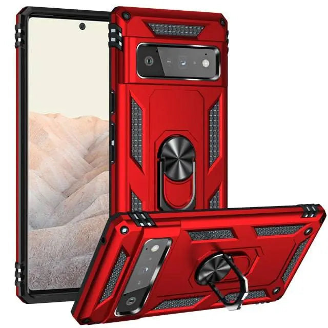 Hybrid Phone Case with Ring Stand for Google Pixel Shockproof Protective Design Hands-Free Use | Sansoti