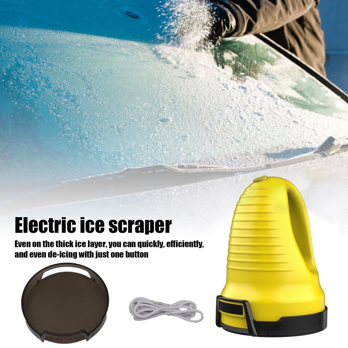 Electric Windshield Scraper Snow and Ice Remover Rechargeable Plastic Scraper Car Window Winter Defroster Heated | Sansoti