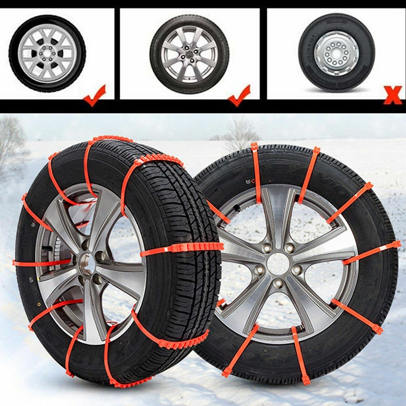 Non-Slip Tire Chains for Cars Snow Ice Mud 145-295mm Winter Safety Traction Strips Emergency Chains | Sansoti