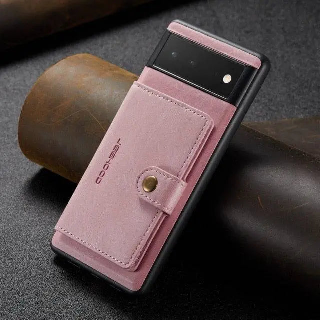 Leather Phone Case with Wallet for Smartphone Vintage Style Card Holder Protective Cover Brown Black | Sansoti
