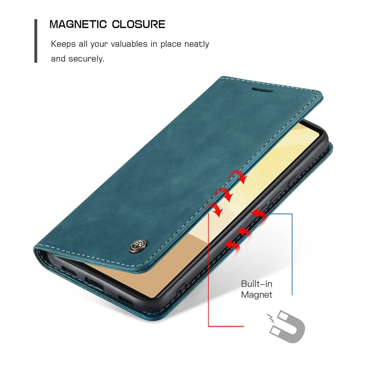 Étui portefeuille en cuir pour smartphone avec emplacements pour cartes, coque de protection pour téléphone, rangement pratique | Sansoti
