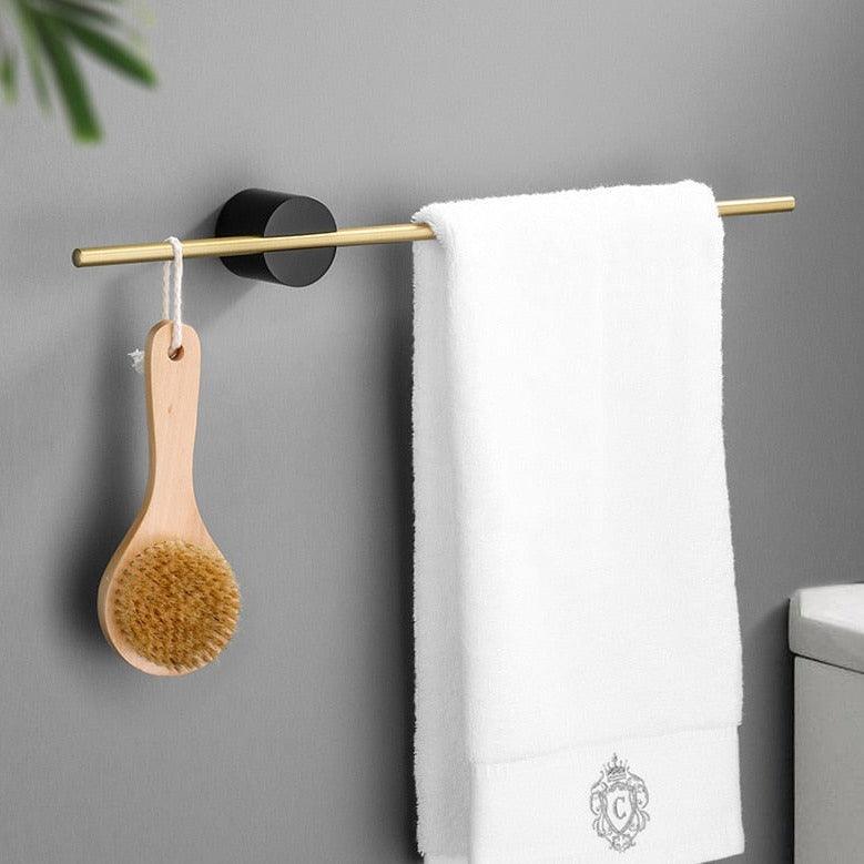 Wandrek Handdoeken Geborsteld Metaal Verstelbaar Badkamer Wellness Minimalistisch Design Opbergruimte | Sansoti