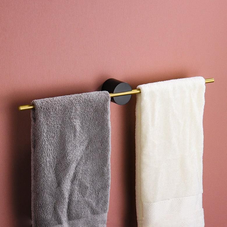 Wandrek Handdoeken Geborsteld Metaal Verstelbaar Badkamer Wellness Minimalistisch Design Opbergruimte | Sansoti