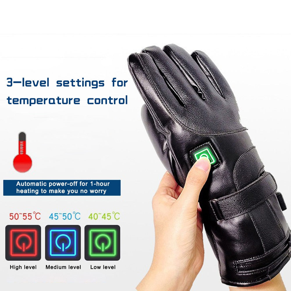 Heated Gloves Electric Rechargeable Touchscreen Windproof Unisex Winter Gloves Outdoor Clothing | Sansoti