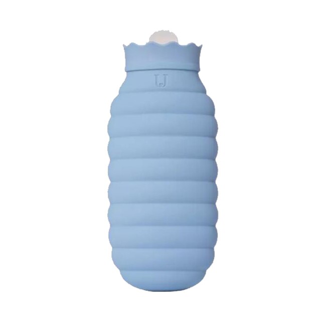 Microwave-Safe Silicone Hot Water Bottle 313ml 620ml with Knitted Cover for Abdominal Pain Relief and Warmth | Sansoti