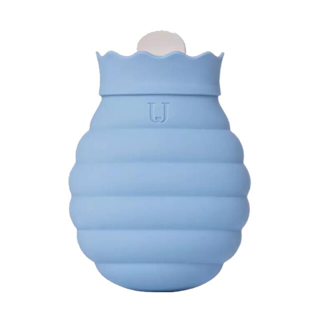 Microwave-Safe Silicone Hot Water Bottle 313ml 620ml with Knitted Cover for Abdominal Pain Relief and Warmth | Sansoti