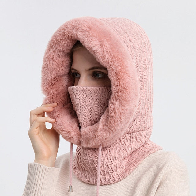 Winter Hat with Visor and Hood, Fleece Lining, Unisex Headwear for Outdoor Hiking and Skiing, Warm Sports Hat | Sansoti