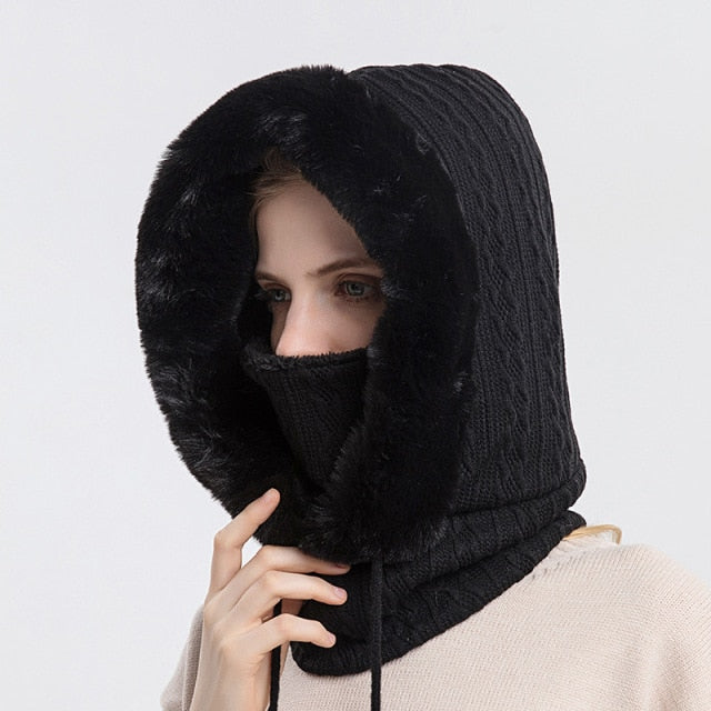 Winter Hat with Visor and Hood, Fleece Lining, Unisex Headwear for Outdoor Hiking and Skiing, Warm Sports Hat | Sansoti