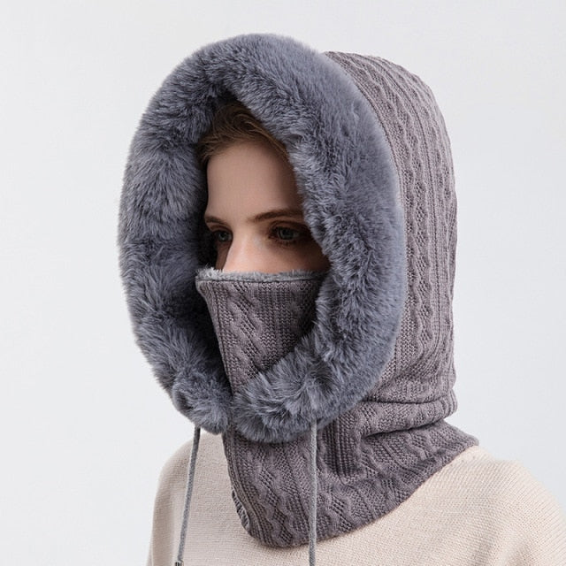 Winter Hat with Visor and Hood, Fleece Lining, Unisex Headwear for Outdoor Hiking and Skiing, Warm Sports Hat | Sansoti