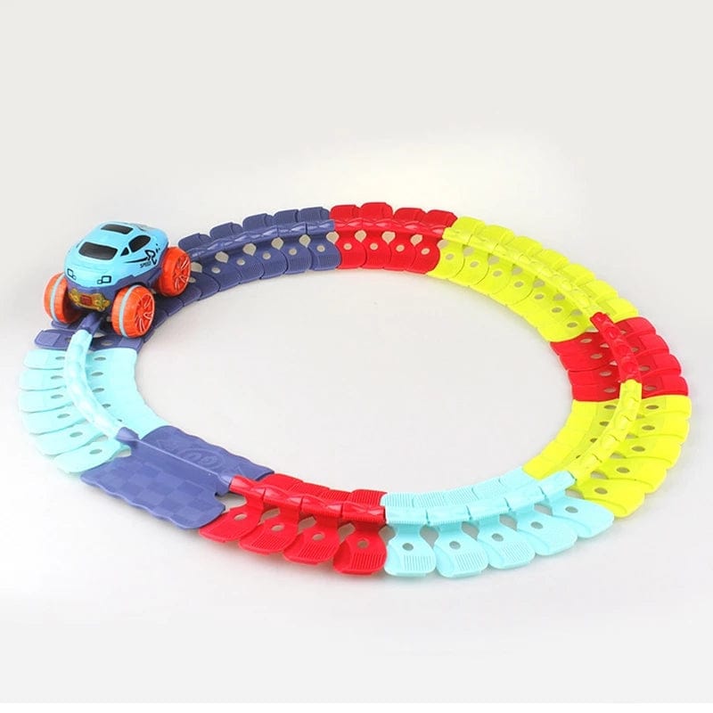 Circuit de course magnétique pour enfants avec fonction phosphorescente, 46 à 184 pièces, éducatif et créatif | Sansoti