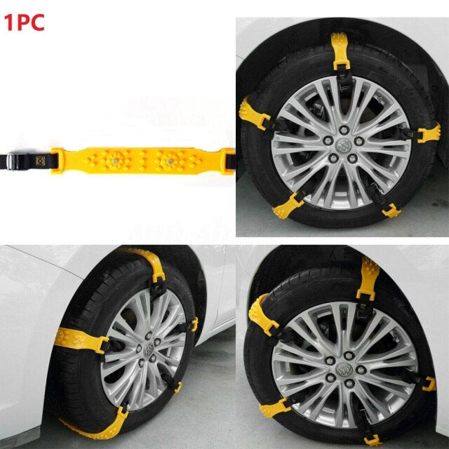 Car Traction Straps Winter TPU Steel Studs Universal Snow Mud Safety Grip Anti-Slip Vehicle Tires | Sansoti