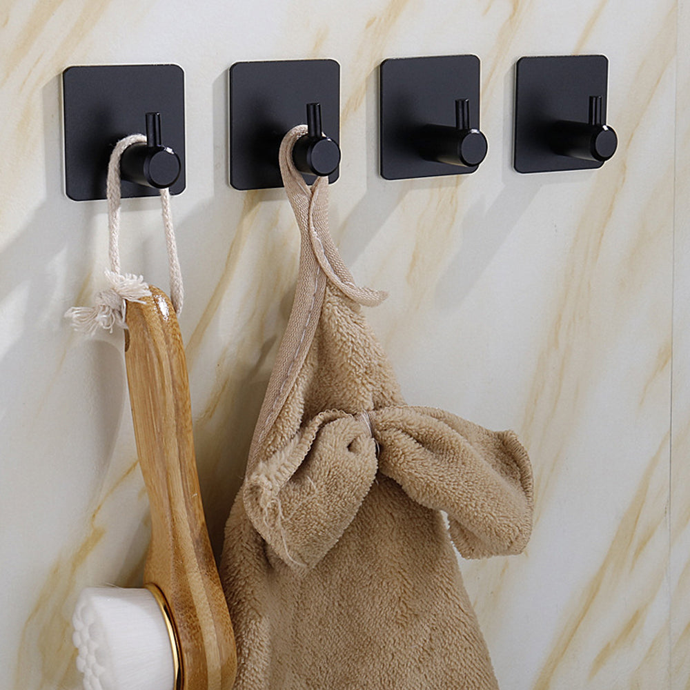 Zelfklevende haak RVS zwart badkamer keuken wand haak zonder boren handdoekhaak sleutelhaak keukenaccessoire muurhaak modern | Sansoti