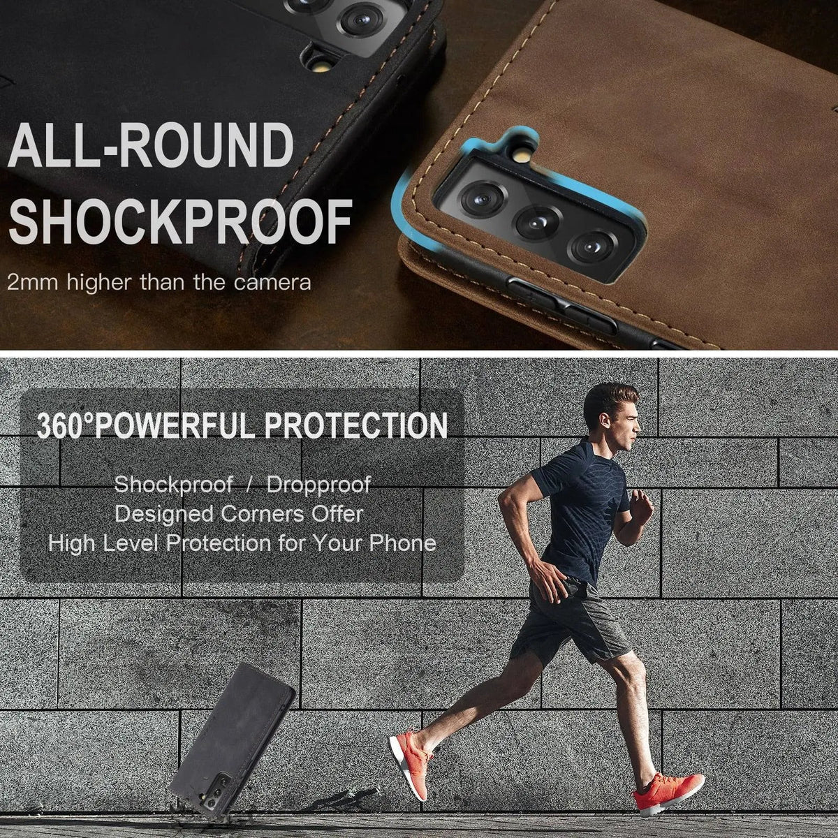 Leather Wallet Case with Card Holder for Galaxy S22 Plus Ultra - Protective Phone Case Wallet | Sansoti
