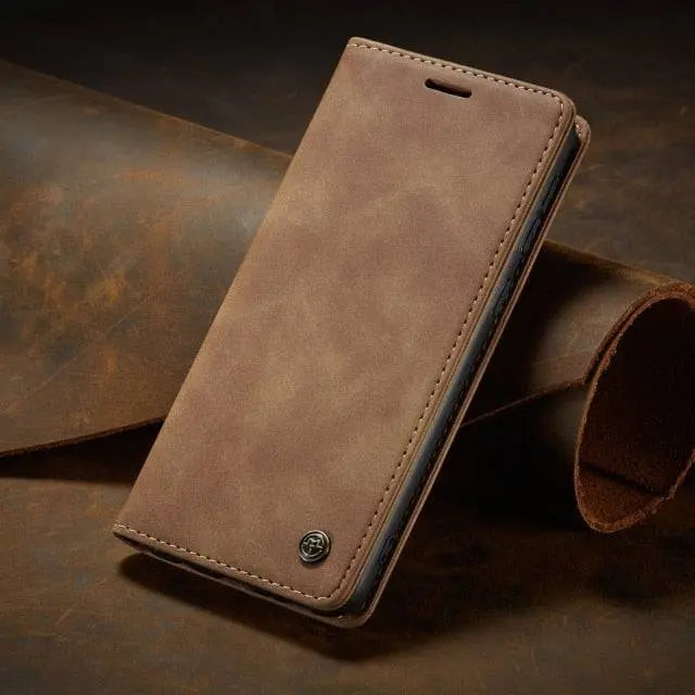 Leather Wallet Case with Card Holder for Galaxy S22 Plus Ultra - Protective Phone Case Wallet | Sansoti