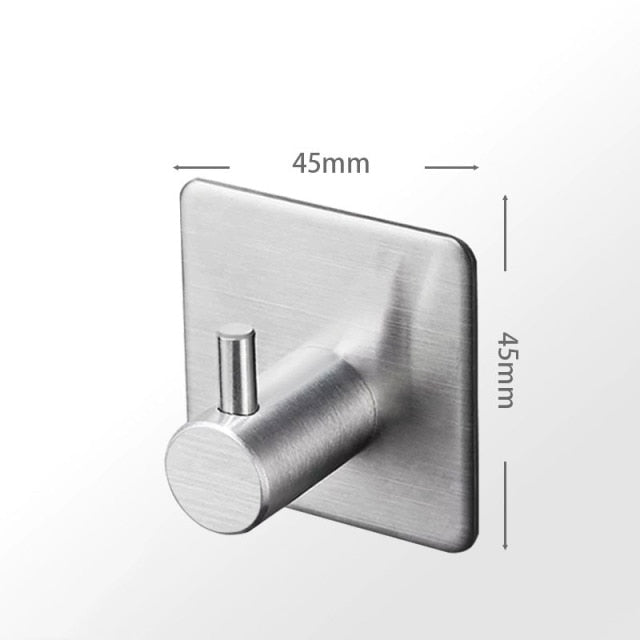 Zelfklevende haak RVS zwart badkamer keuken wand haak zonder boren handdoekhaak sleutelhaak keukenaccessoire muurhaak modern | Sansoti
