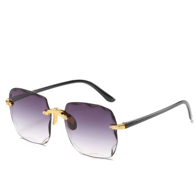 Randloze Rechthoekige Zonnebril UV400 Bescherming Unisex Vintage Stijl Lichtgewicht Dames Heren Retro | Sansoti