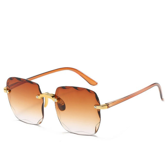 Randloze Rechthoekige Zonnebril UV400 Bescherming Unisex Vintage Stijl Lichtgewicht Dames Heren Retro | Sansoti