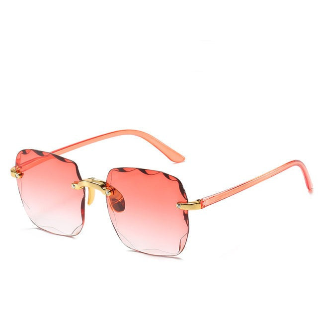 Randloze Rechthoekige Zonnebril UV400 Bescherming Unisex Vintage Stijl Lichtgewicht Dames Heren Retro | Sansoti