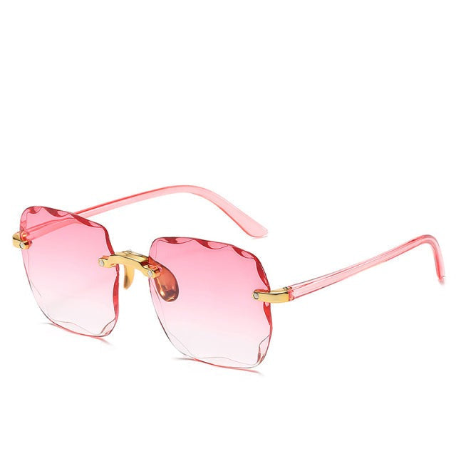 Randloze Rechthoekige Zonnebril UV400 Bescherming Unisex Vintage Stijl Lichtgewicht Dames Heren Retro | Sansoti