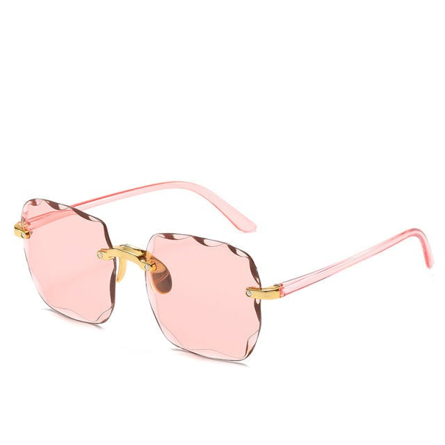 Randloze Rechthoekige Zonnebril UV400 Bescherming Unisex Vintage Stijl Lichtgewicht Dames Heren Retro | Sansoti