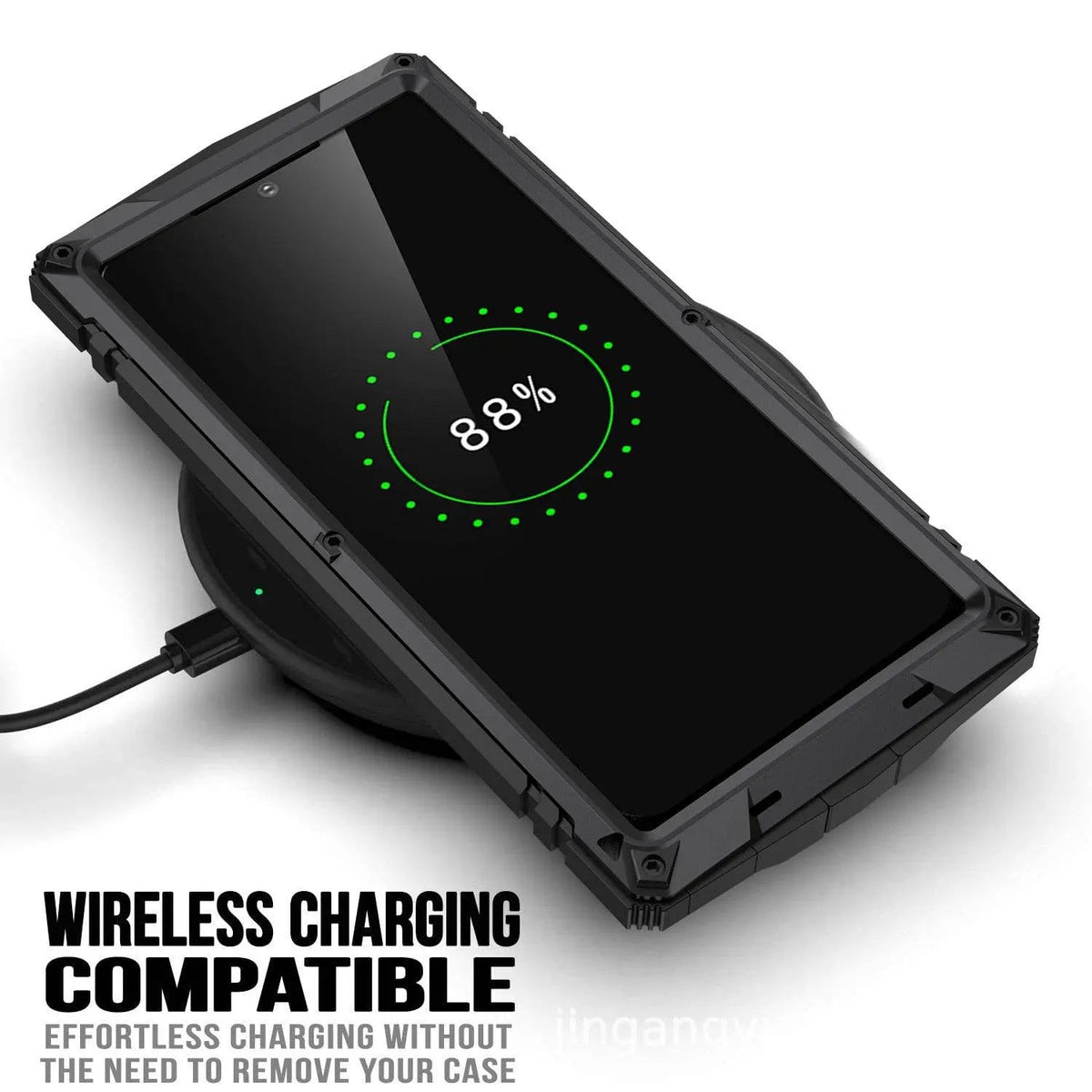 Aluminum Protective Case with Stand and Tempered Glass for Smartphone Impact-Resistant Shockproof Stylish Design | Sansoti