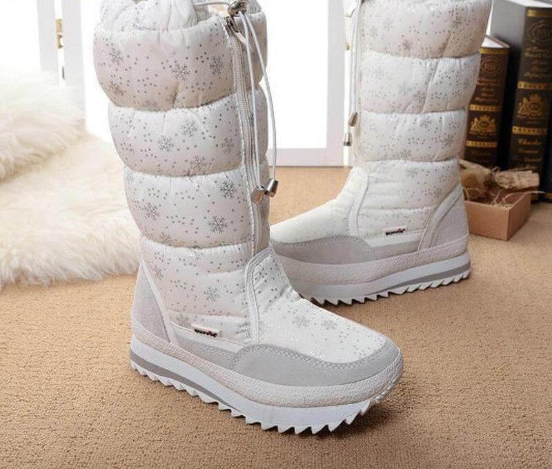 Kniehohe Winterstiefel mit weichem Futter, Reißverschluss, für Damen, schneefest, warm und komfortabel, zum Wandern, Winter, 35-42 | Sansoti