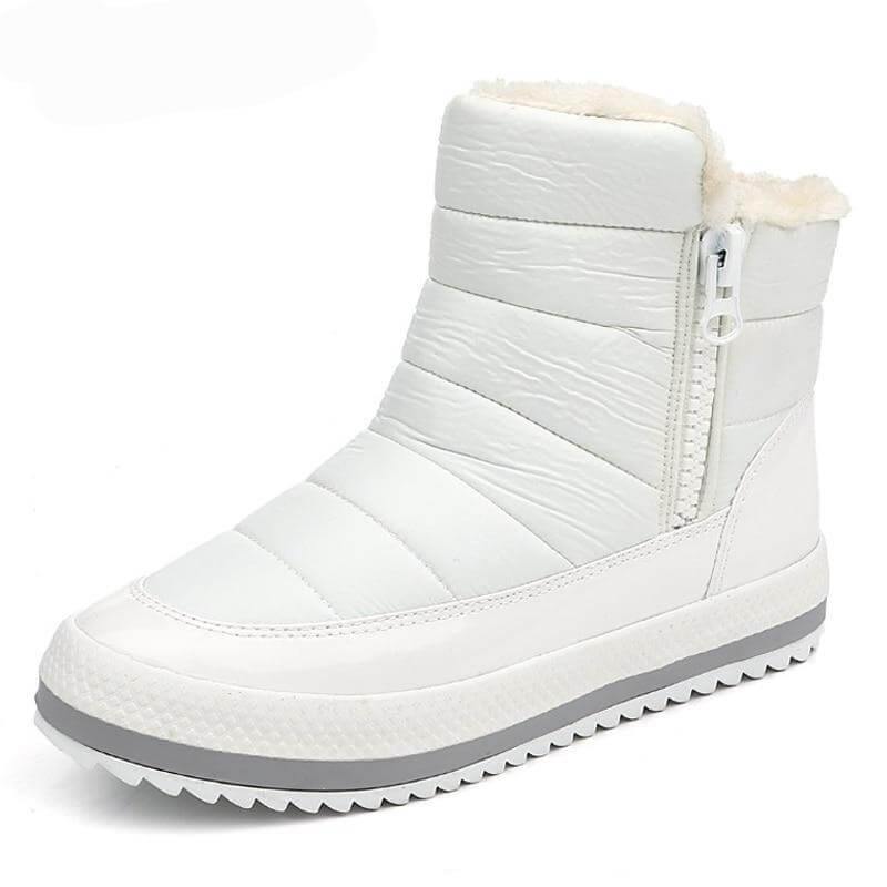 Winterlaarzen Dames met Ritssluiting Warm Gevoerd Platte Hak Enkellaars Sneeuwlaarzen voor Wandelen Winter | Sansoti