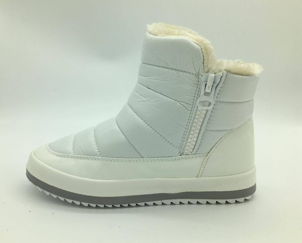Winterlaarzen Dames met Ritssluiting Warm Gevoerd Platte Hak Enkellaars Sneeuwlaarzen voor Wandelen Winter | Sansoti
