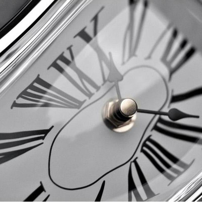 Smeltende Klok Wandklok Surrealistische Klok Dripping Clock Salvador Dali Stijl Moderne Wanddecoratie Zwart Zilver Goud Kunstobject Woonkamer Decoratie | Sansoti