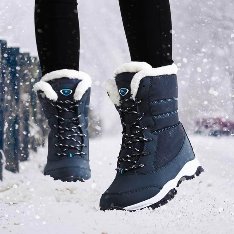 Lined Women's Ankle Boots Water-Repellent Platform Slip-Ons Winter Casual Comfort Walking Shoes Outdoor | Sansoti