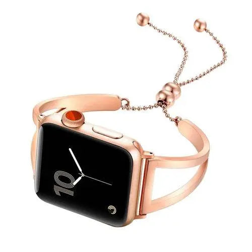 Elegantes 42-mm-Uhrenarmband Metallgliederarmband Roségold Silber Schwarz Damen-Smartwatch-Armband Ersatzarmband | Sansoti