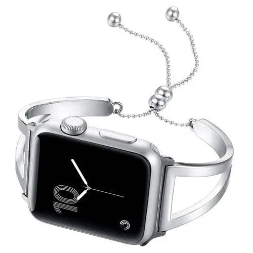 Elegantes 42-mm-Uhrenarmband Metallgliederarmband Roségold Silber Schwarz Damen-Smartwatch-Armband Ersatzarmband | Sansoti
