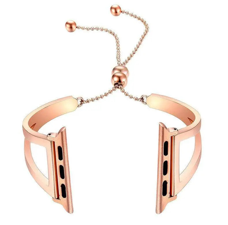 Elegantes 42-mm-Uhrenarmband Metallgliederarmband Roségold Silber Schwarz Damen-Smartwatch-Armband Ersatzarmband | Sansoti