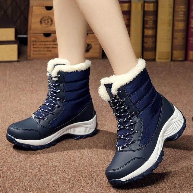Lined Women's Ankle Boots Water-Repellent Platform Slip-Ons Winter Casual Comfort Walking Shoes Outdoor | Sansoti