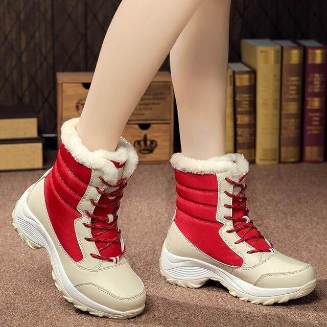 Lined Women's Ankle Boots Water-Repellent Platform Slip-Ons Winter Casual Comfort Walking Shoes Outdoor | Sansoti