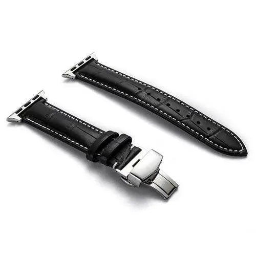 Leather Smartwatch Band Cowhide 42-49mm Adjustable Wristband Sporty Casual Style Watch Accessory | Sansoti