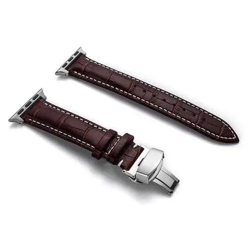 Leather Smartwatch Band Cowhide 42-49mm Adjustable Wristband Sporty Casual Style Watch Accessory | Sansoti