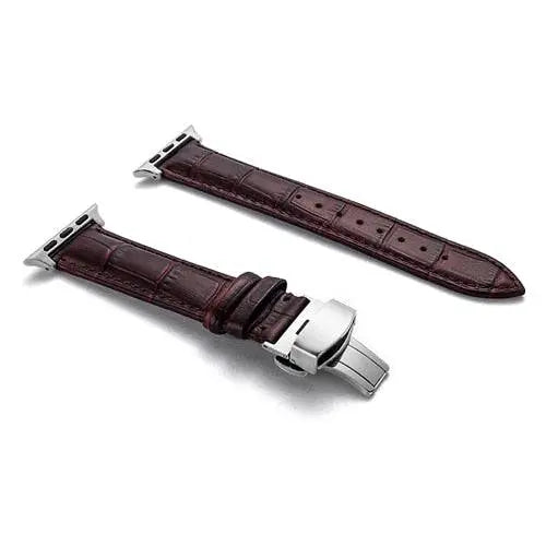 Leather Smartwatch Band Cowhide 42-49mm Adjustable Wristband Sporty Casual Style Watch Accessory | Sansoti