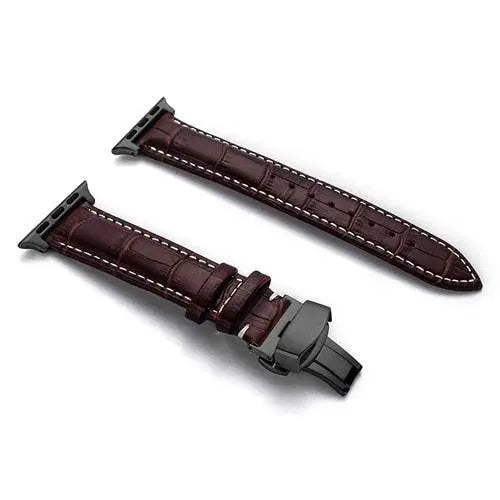 Leather Smartwatch Band Cowhide 42-49mm Adjustable Wristband Sporty Casual Style Watch Accessory | Sansoti