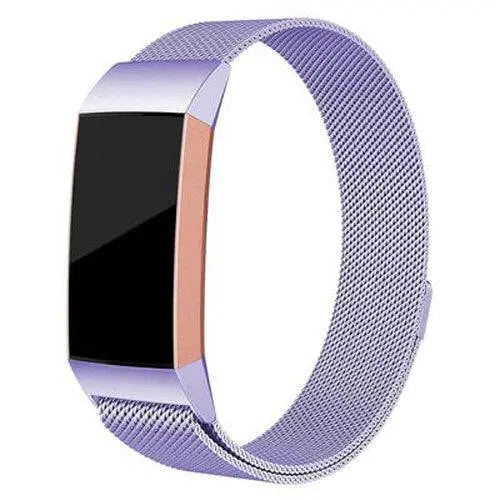 Metalen Horlogeband Mesh met Magnetische Sluiting Fitbit Charge 3 4 Verstelbaar Comfortabel Polsbandje | Sansoti