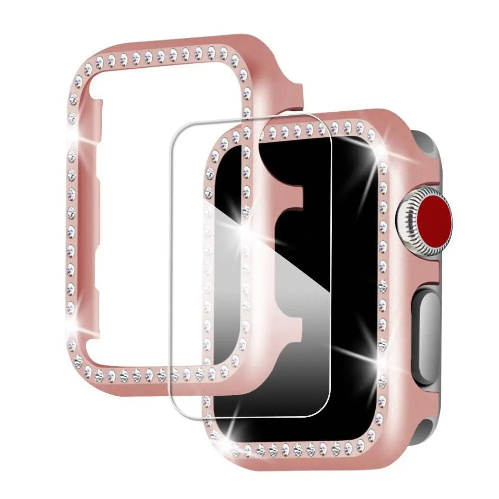 Smartwatch Beschermset met Sieradenband 38-44mm Hoesje Armband Combinatie Goudkleurig Stijlvol Design | Sansoti